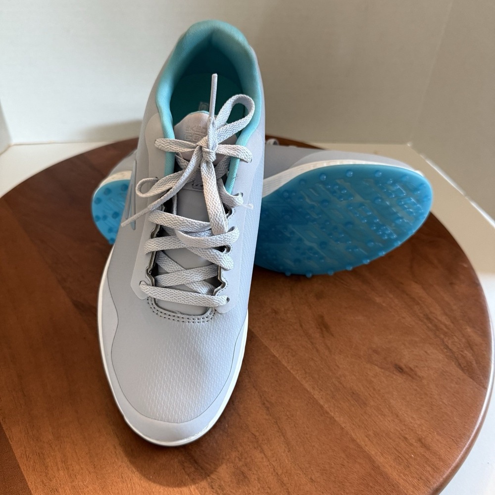 Skechers Go Golf Max 2 Women 7.5 Gray Aqua Spikeless Golf Shoes 56164 GYAQ